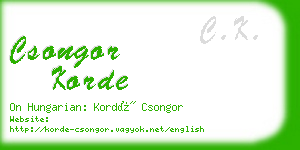 csongor korde business card